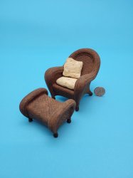 Wicker Chair w/Ottoman - 2 pc