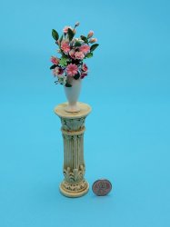 Plant on Pedestal - PinkFlowers
