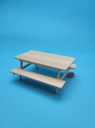 Picnic Table by Small Houses
