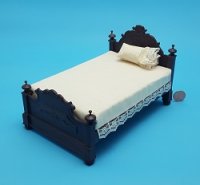 Carved Victorian Bed - Walnut