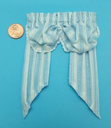 Curtain, Fabric Blue/White Stri