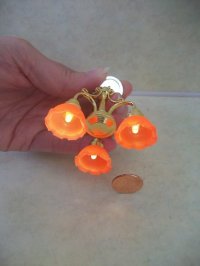 3-Arm Orange Shade Candelier