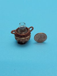 Glass Bottle in Basket Multi-co