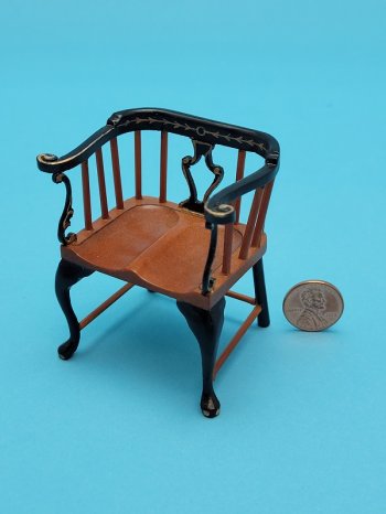 Black/Gold/Wood Arm chair