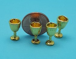 Antique Gold Goblets 4 pc
