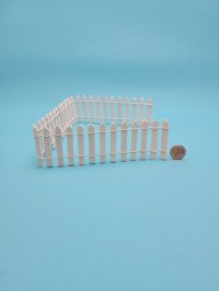 2" White Picket Fence, 18" Long