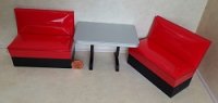 1950's Booth Set Red