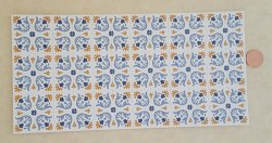 Mosaic Floor Tiles-Blue/Yellow