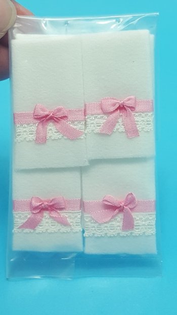 White Towels w/Pink Trim