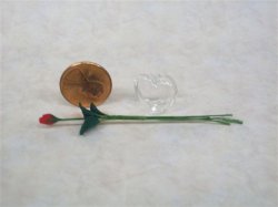 Heart Shaped Bud Vase w/Rose