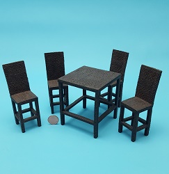 5 pc Hi-top "Wicker" Dining Roo - Click Image to Close